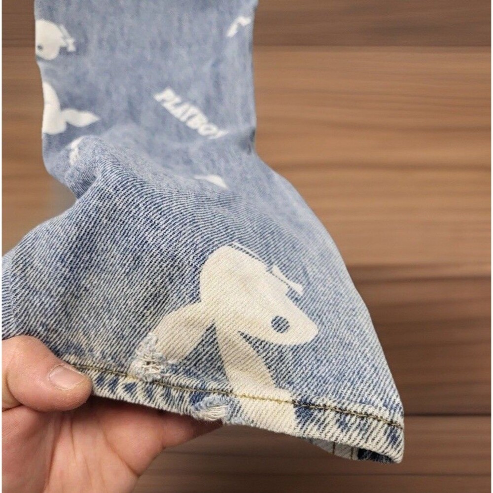 Playboy x PacSun Jeans Women’s 29 Bunny Logo Print All Over Straight Leg Denim - Picture 6 of 6